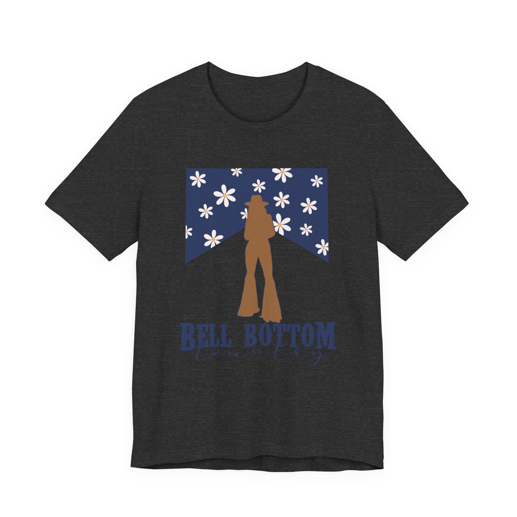 Bell Bottom Vintage Flower Graphic Tee — 'Bell Bottom Country' Silhouette T-Shirt