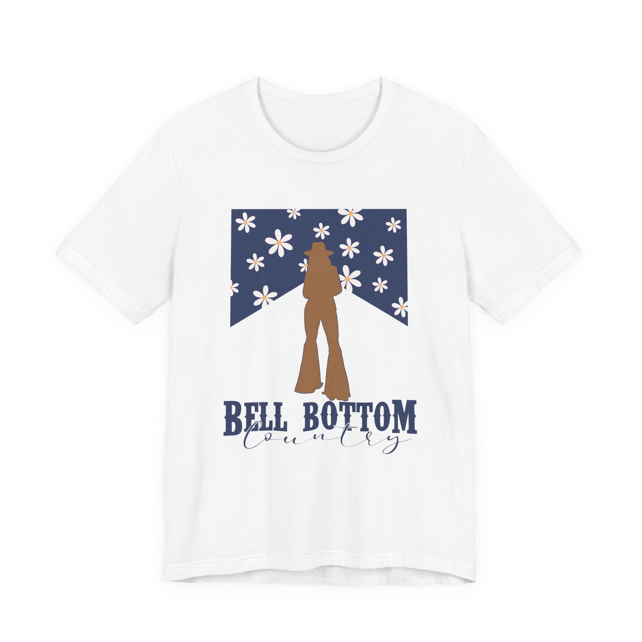 Bell Bottom Vintage Flower Graphic Tee — 'Bell Bottom Country' Silhouette T-Shirt