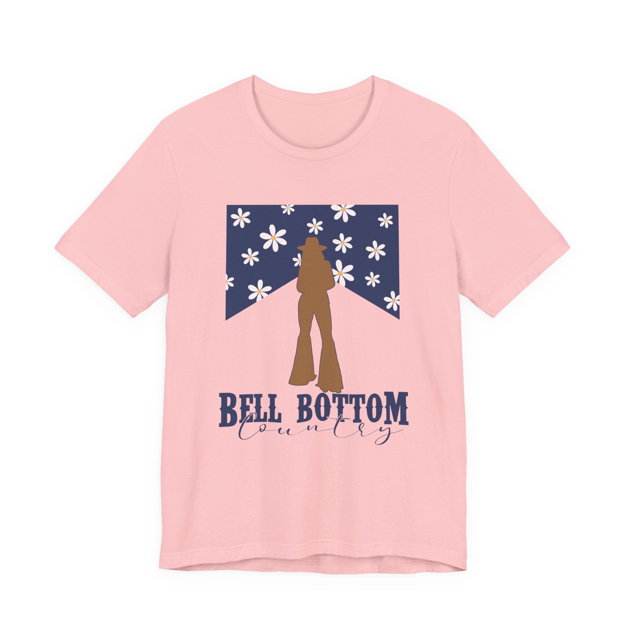 Bell Bottom Vintage Flower Graphic Tee — 'Bell Bottom Country' Silhouette T-Shirt
