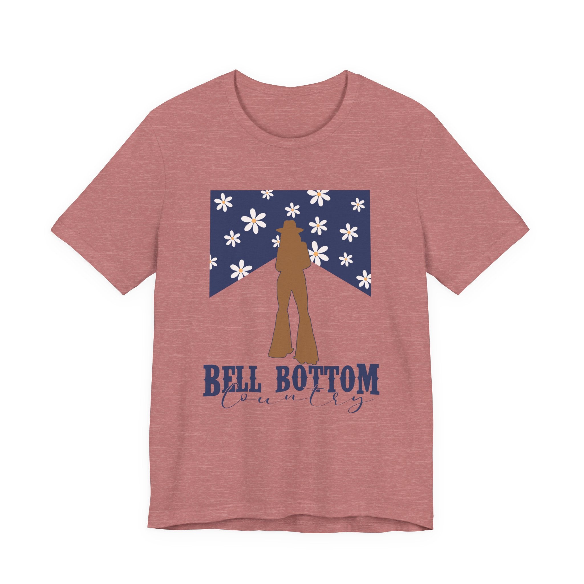 Bell Bottom Vintage Flower Graphic Tee — 'Bell Bottom Country' Silhouette T-Shirt