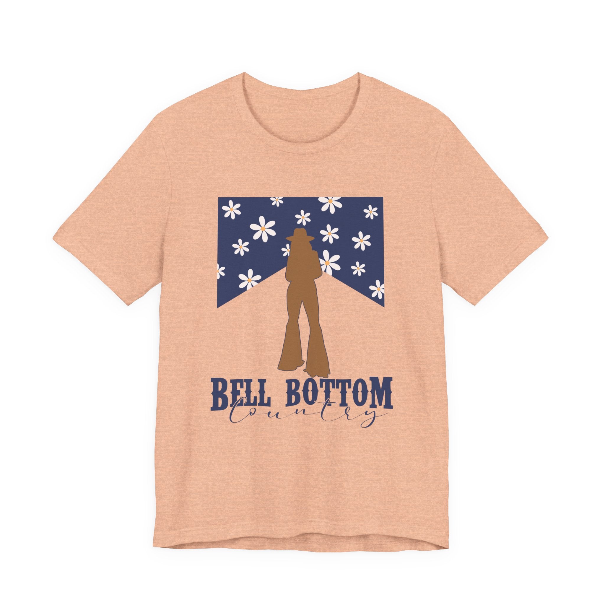 Bell Bottom Vintage Flower Graphic Tee — 'Bell Bottom Country' Silhouette T-Shirt