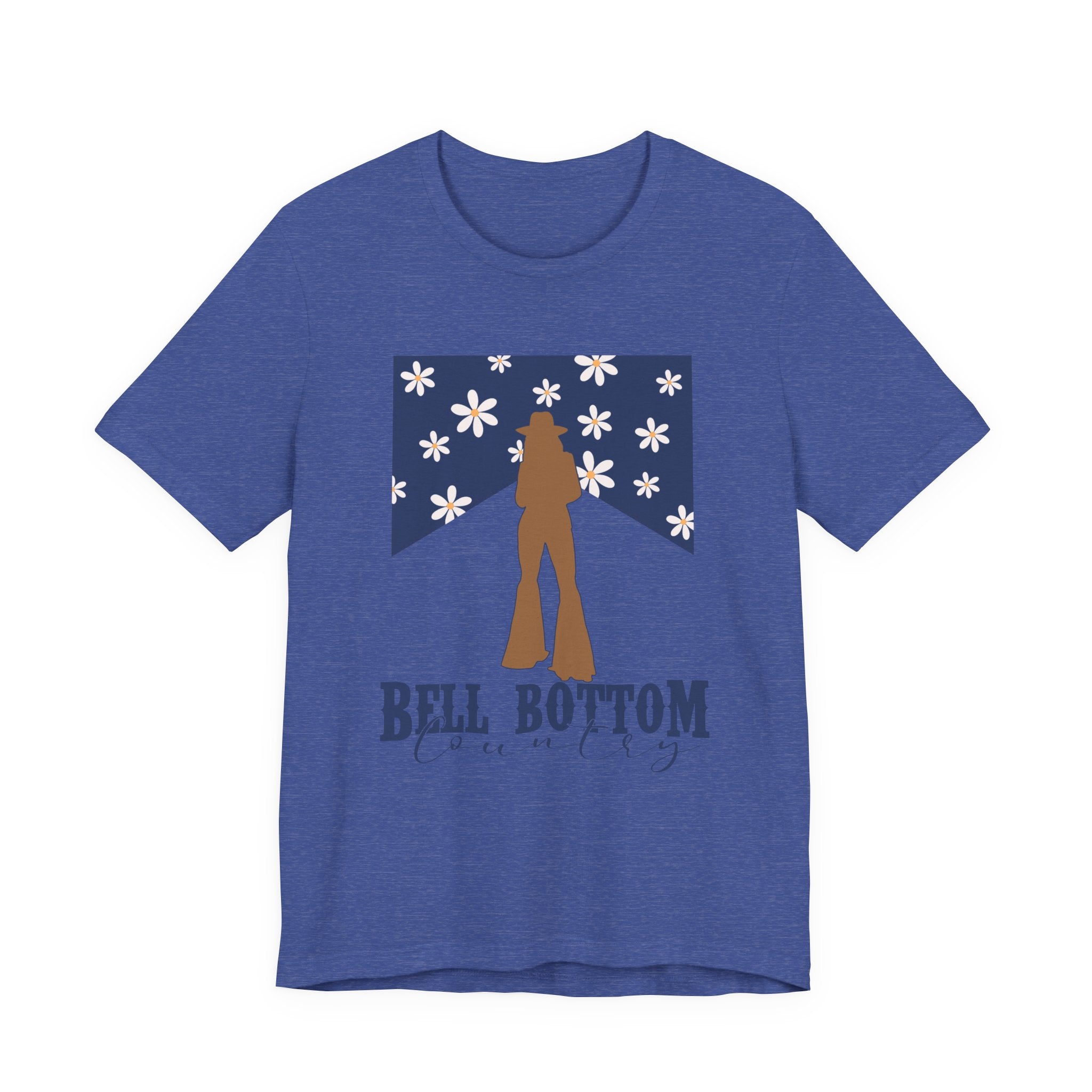 Bell Bottom Vintage Flower Graphic Tee — 'Bell Bottom Country' Silhouette T-Shirt