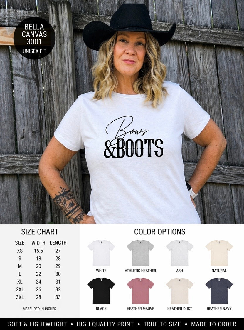 Bows and Boots Shirt Western Graphic Tee Cowgirl Shirt Country Girl Outfit Cute Western Tee Rodeo Outfit Southern Style Shirt