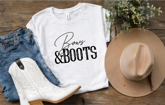 Bows and Boots Shirt Western Graphic Tee Cowgirl Shirt Country Girl Outfit Cute Western Tee Rodeo Outfit Southern Style Shirt