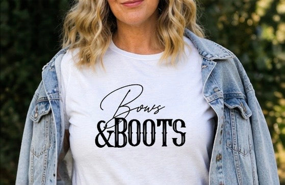 Bows and Boots Shirt Western Graphic Tee Cowgirl Shirt Country Girl Outfit Cute Western Tee Rodeo Outfit Southern Style Shirt