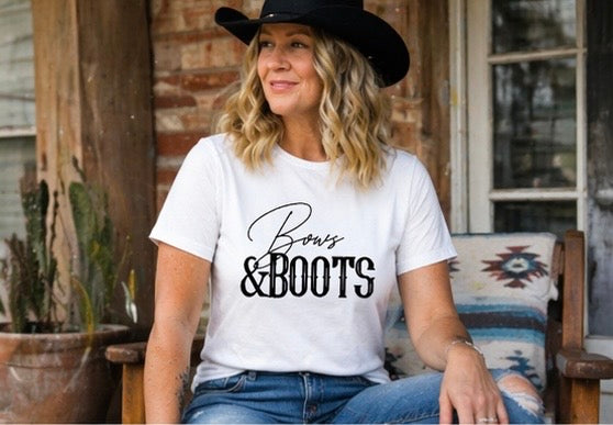 Bows and Boots Shirt Western Graphic Tee Cowgirl Shirt Country Girl Outfit Cute Western Tee Rodeo Outfit Southern Style Shirt
