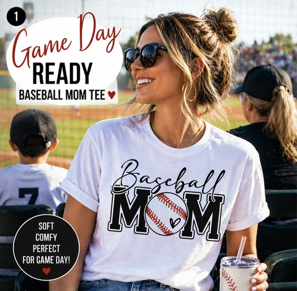 Baseball Mom Shirt, Game Day Tee, Baseball Mom T-Shirt, Sports Mom Shirt, Cute Baseball Tee, Gift for Mom, Baseball Season Shirt